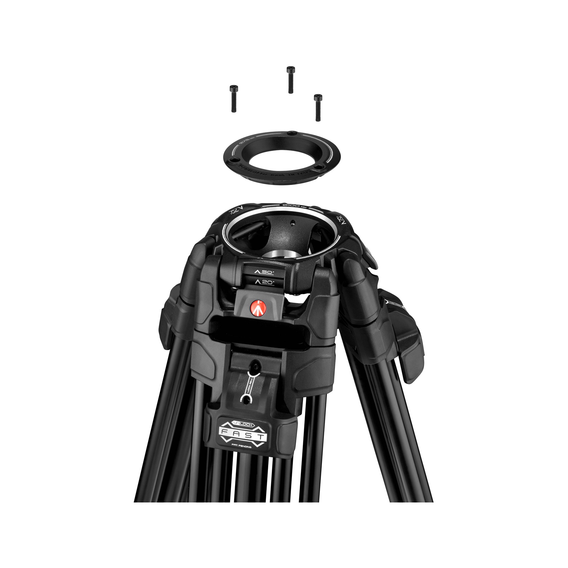 Manfrotto 526-1 Fluid Head with 645 FAST Twin Aluminum Tripod System with 2-in-1 Spreader & Bag