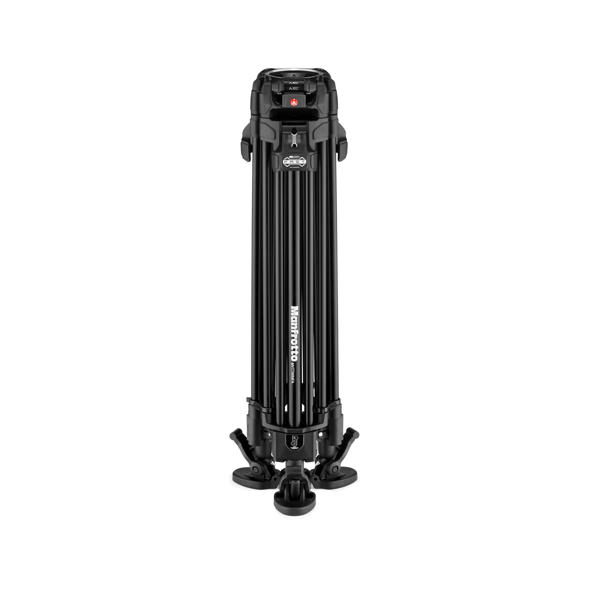 Manfrotto 526-1 Fluid Head with 645 FAST Twin Aluminum Tripod System with 2-in-1 Spreader & Bag