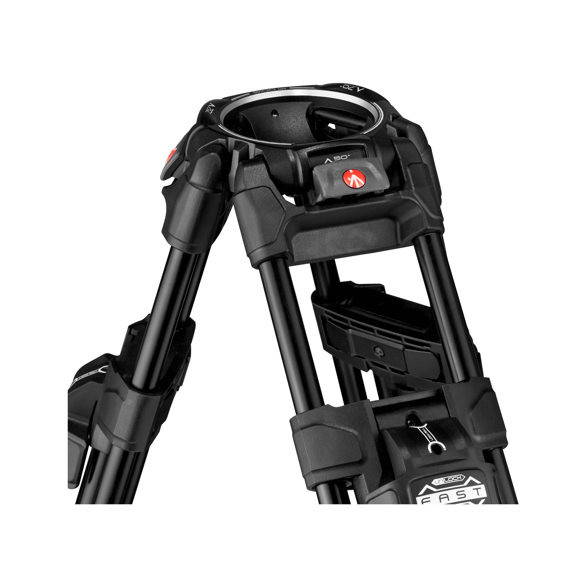 Manfrotto 526-1 Fluid Head with 645 FAST Twin Aluminum Tripod System with 2-in-1 Spreader & Bag
