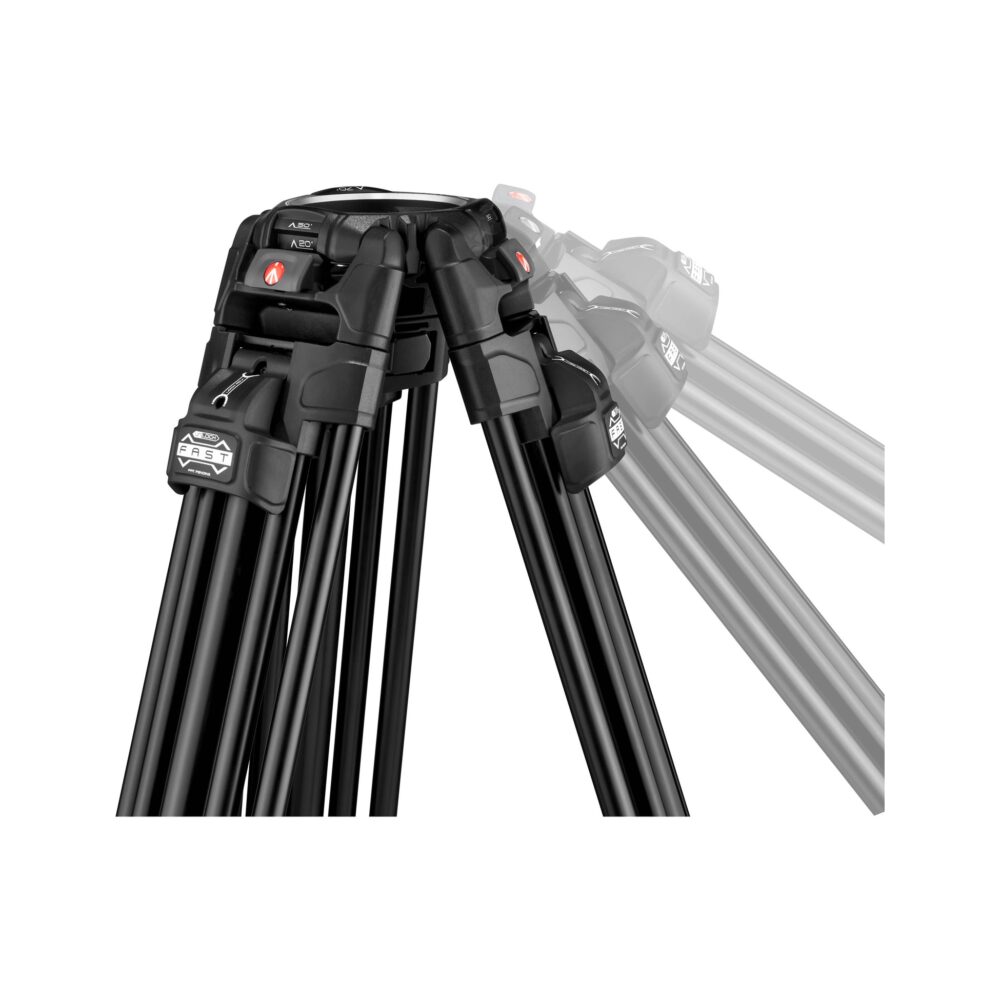 Manfrotto 608 Nitrotech Fluid Head with 645 FAST Twin Aluminum Tripod System and Bag