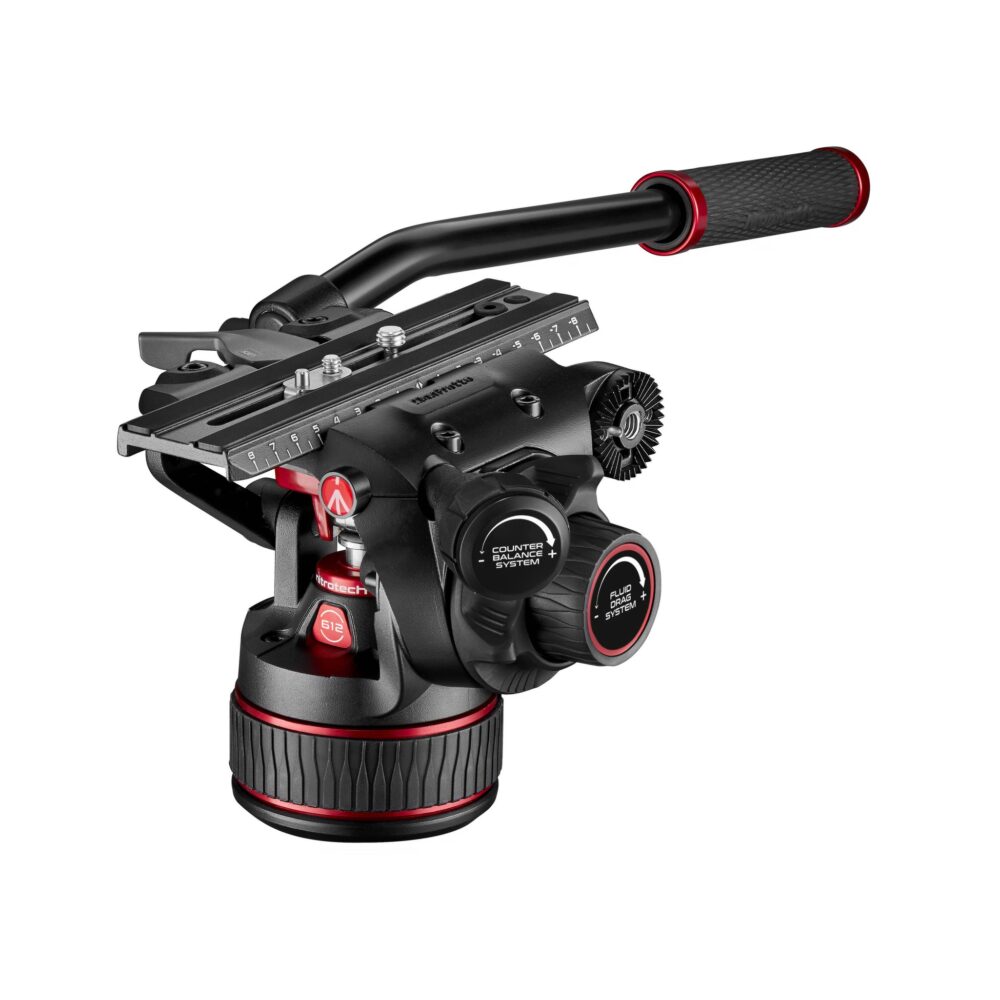 Manfrotto 612 Nitrotech Fluid Head with 645 FAST Twin Aluminum Tripod System and Bag