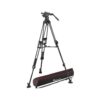 Manfrotto 612 Nitrotech Fluid Head with 645 FAST Twin Aluminum Tripod System and Bag