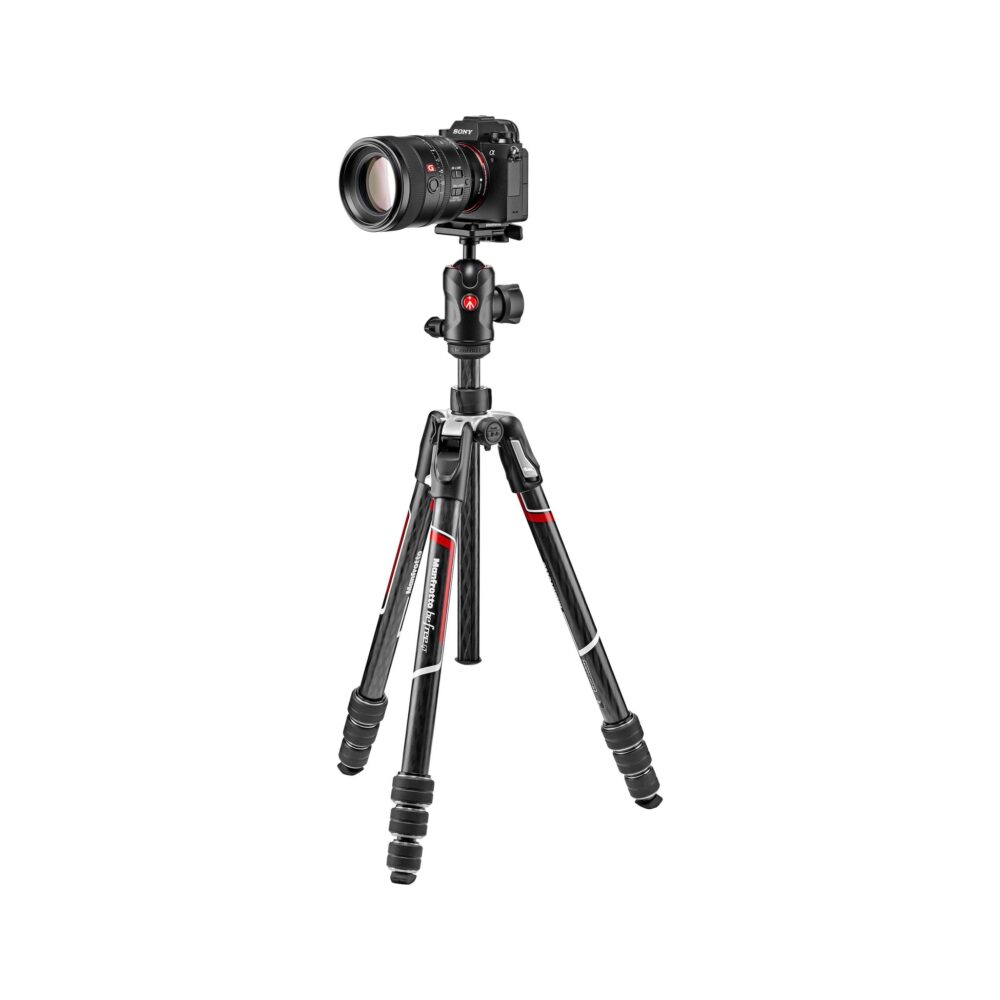 Manfrotto Befree GT Travel Aluminum Tripod with 496 Ball Head, Black, 4-Section