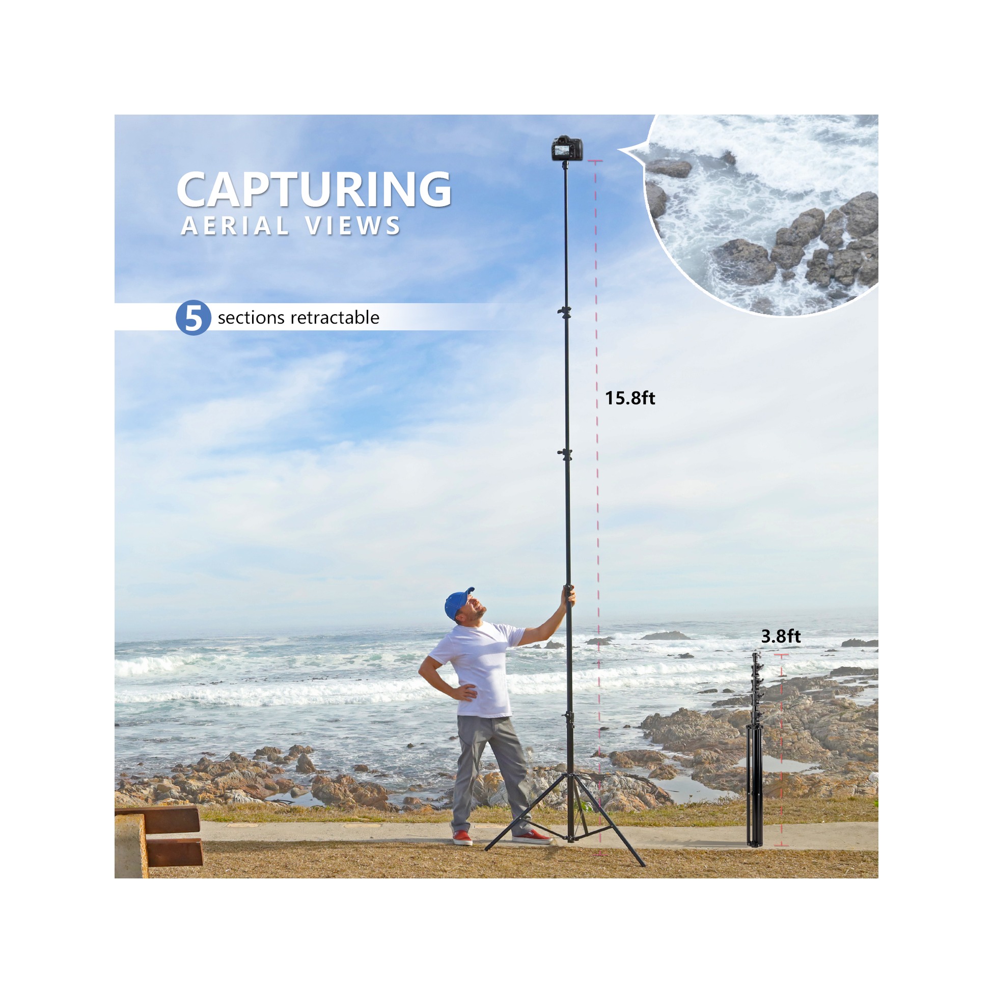 RAUBAY 16' Tall Tripod Light Stand TT480