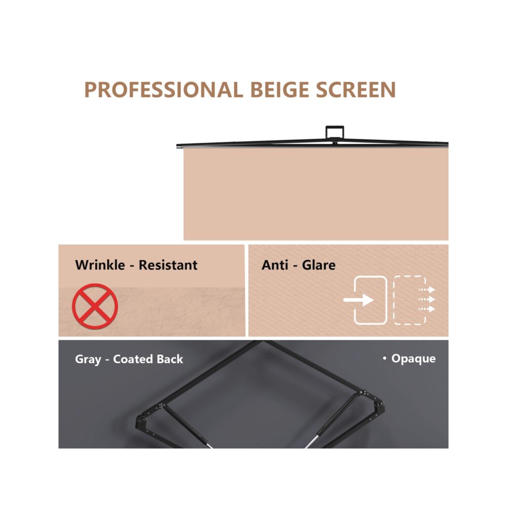 RAUBAY 5′ x 6.9′ Collapsible Beige Screen