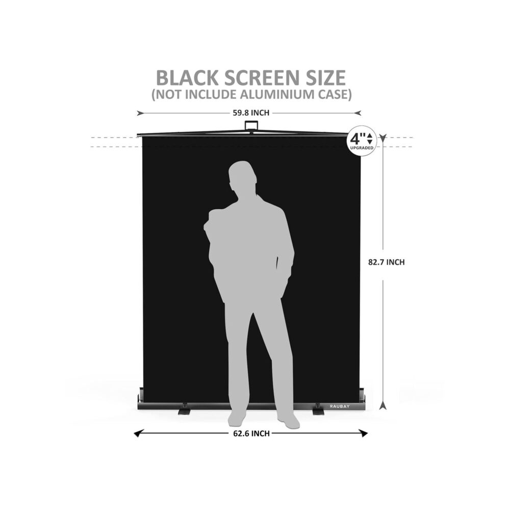 RAUBAY 5′ x 6.9′ Collapsible Black Screen