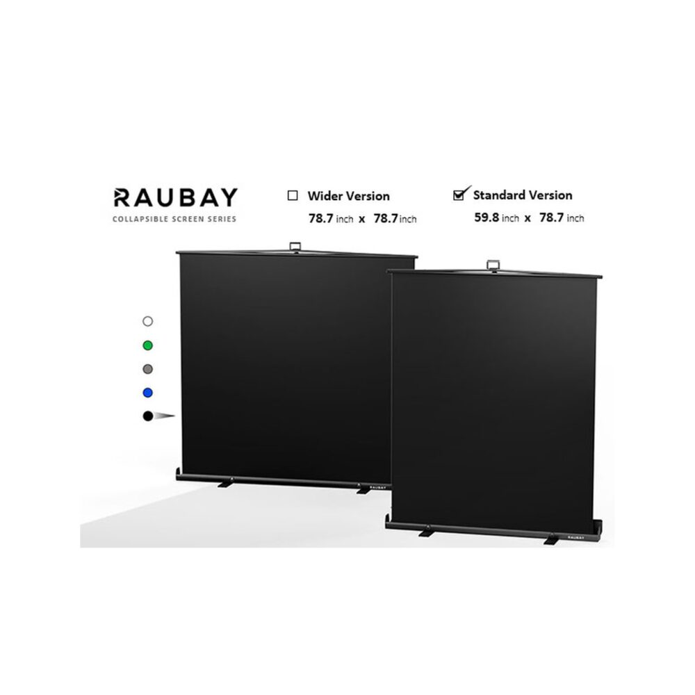RAUBAY 5′ x 6.9′ Collapsible Black Screen
