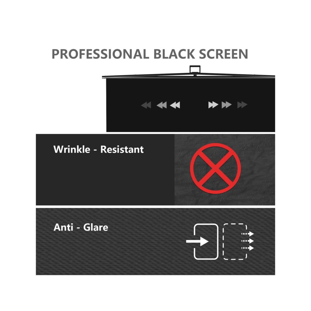 RAUBAY 5′ x 6.9′ Collapsible Black Screen