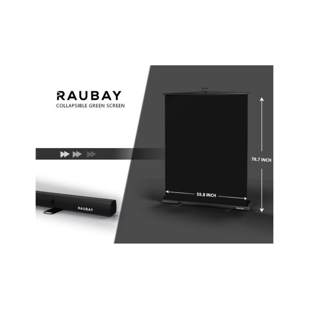 RAUBAY 5′ x 6.9′ Collapsible Black Screen