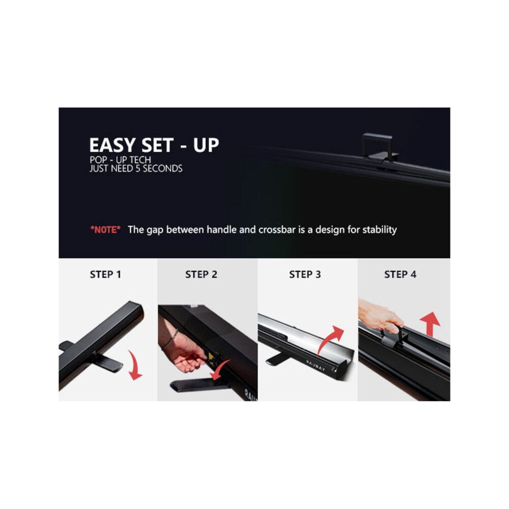 RAUBAY 5′ x 6.9′ Collapsible Black Screen