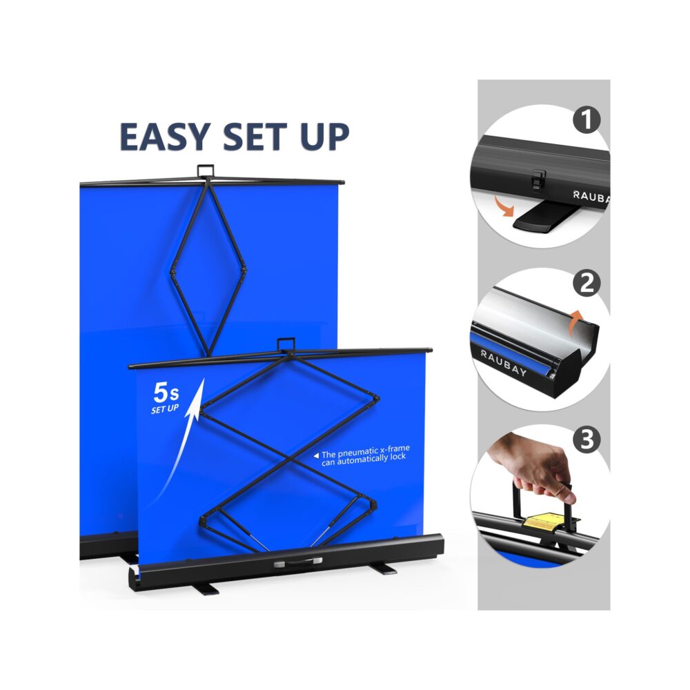RAUBAY 5′ x 6.9′ Collapsible Blue Screen