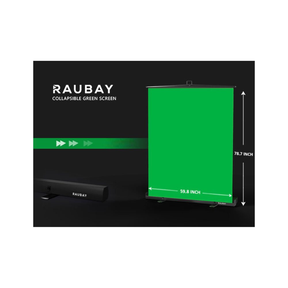 RAUBAY 5′ x 6.9′ Collapsible Green Screen