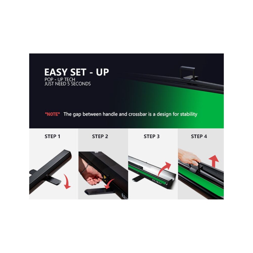 RAUBAY 5′ x 6.9′ Collapsible Green Screen