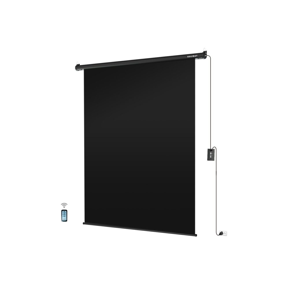 RAUBAY 5′ x 7.2′ Motorized Pull Down Black Screen