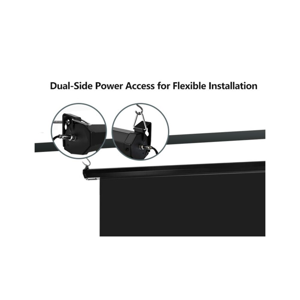 RAUBAY 5′ x 7.2′ Motorized Pull Down Black Screen