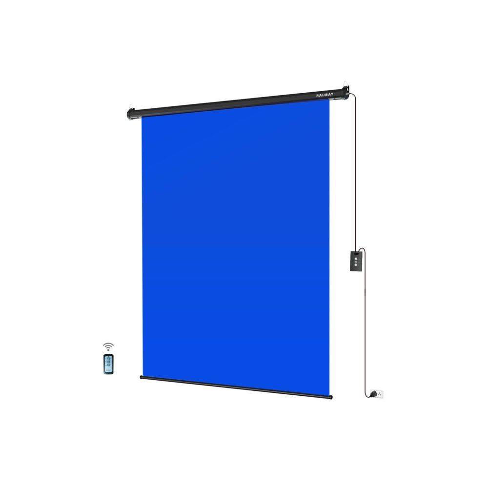 RAUBAY 5′ x 7.2′ Motorized Pull Down Blue Screen