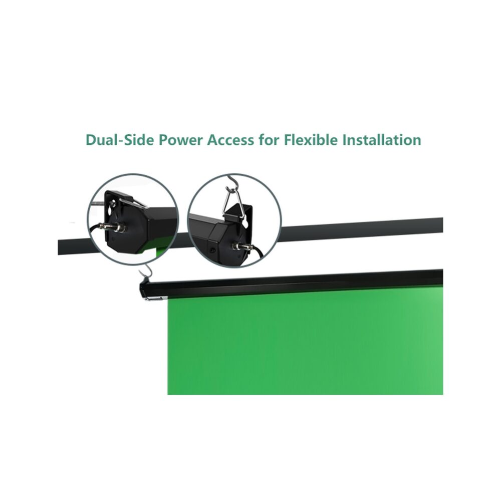 RAUBAY 5′ x 7.2′ Motorized Pull Down Green Screen
