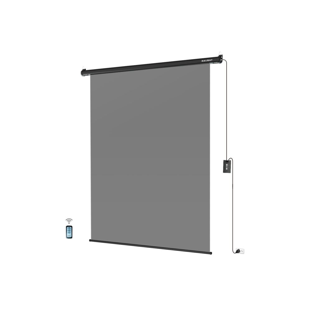 RAUBAY 5′ x 7.2′ Motorized Pull Down Grey Screen