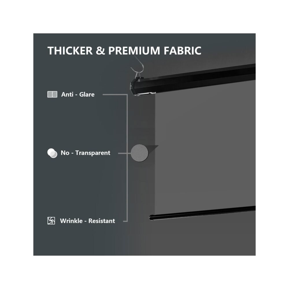 RAUBAY 5′ x 7.2′ Motorized Pull Down Grey Screen