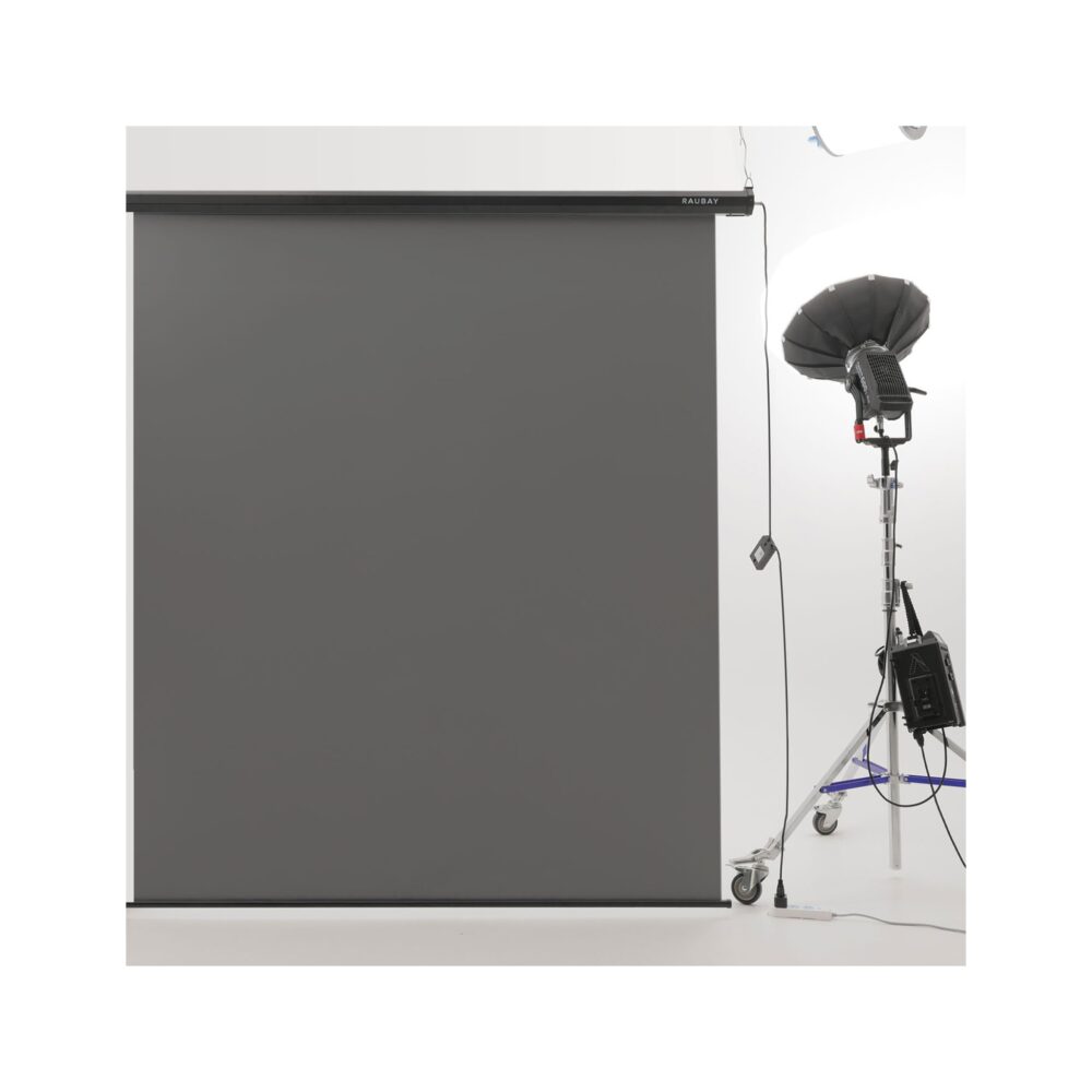 RAUBAY 5′ x 7.2′ Motorized Pull Down Grey Screen
