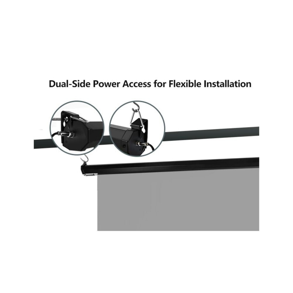RAUBAY 5′ x 7.2′ Motorized Pull Down Grey Screen