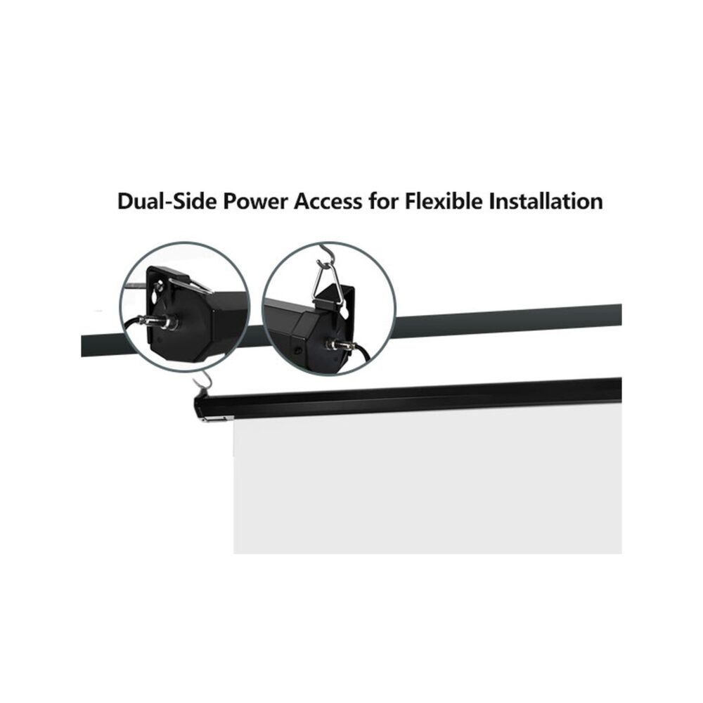 RAUBAY 5′ x 7.2′ Motorized Pull Down White Screen