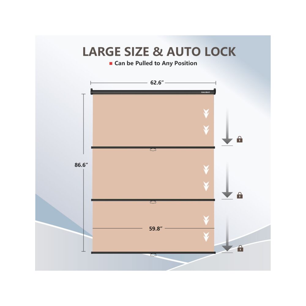 RAUBAY 5′ x 7.2′ Pull Down Beige Screen