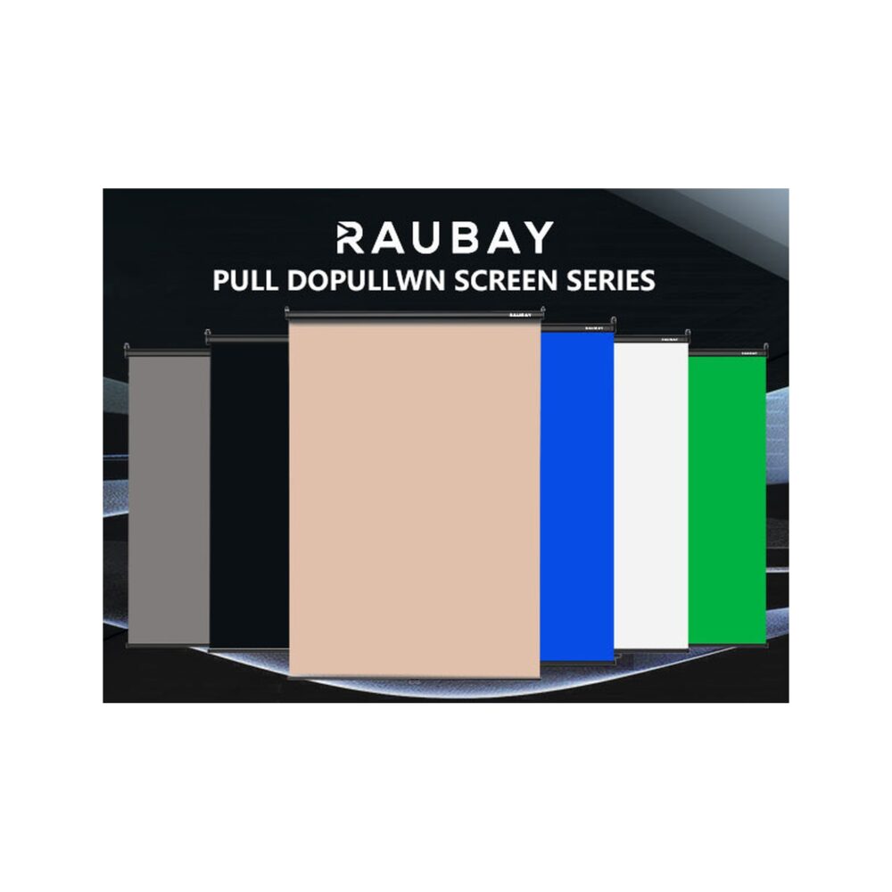 RAUBAY 5′ x 7.2′ Pull Down Beige Screen