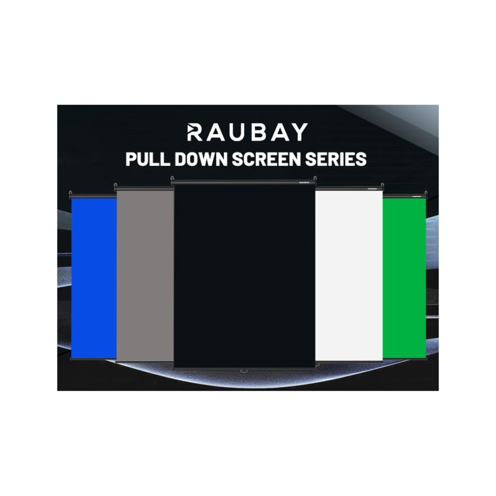 RAUBAY 5′ x 7.2′ Pull Down Black Screen