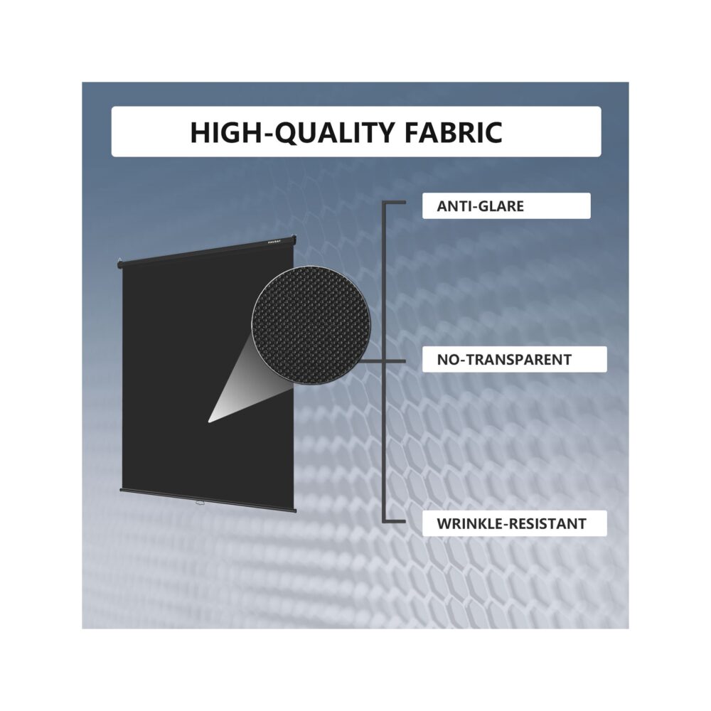 RAUBAY 5′ x 7.2′ Pull Down Black Screen