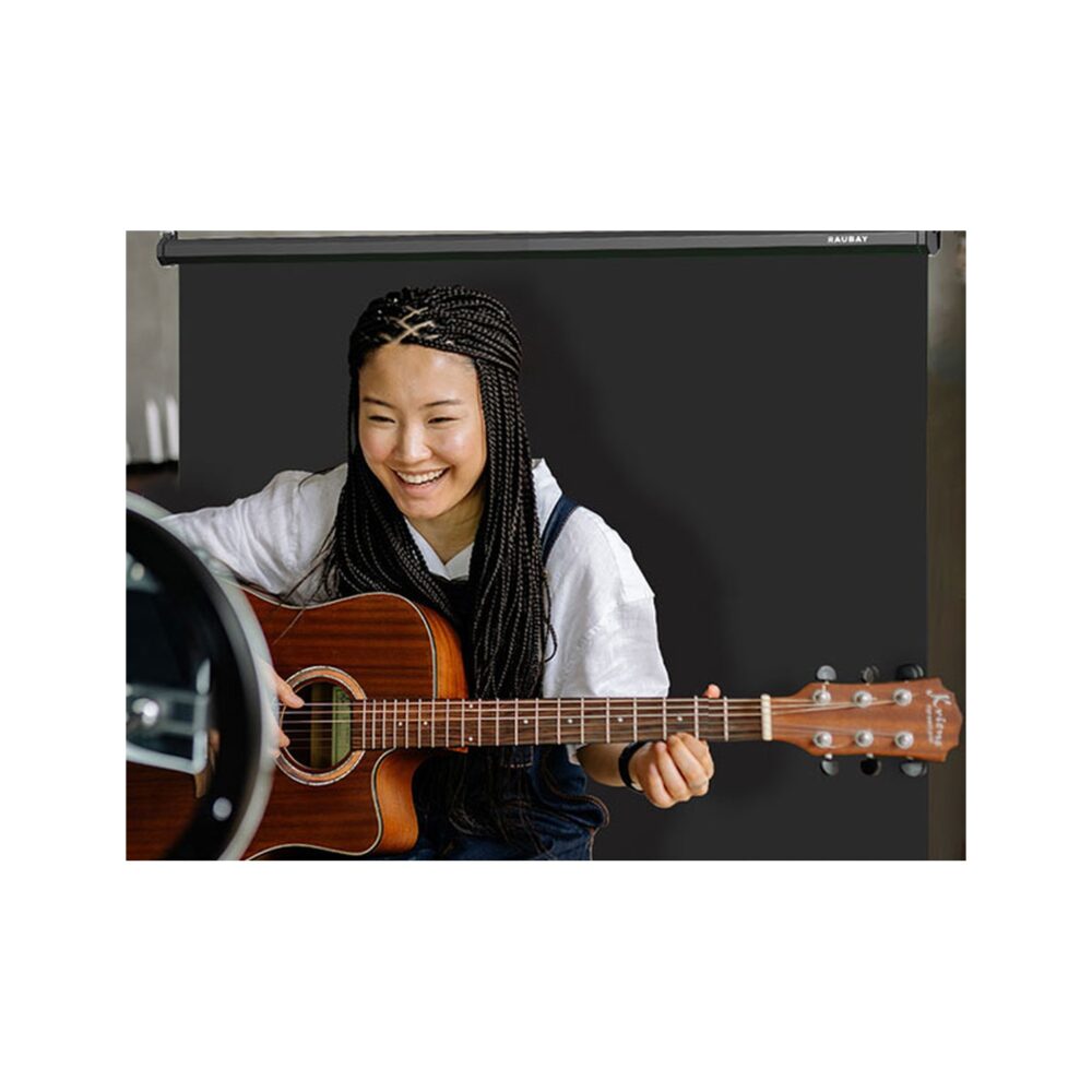 RAUBAY 5′ x 7.2′ Pull Down Black Screen
