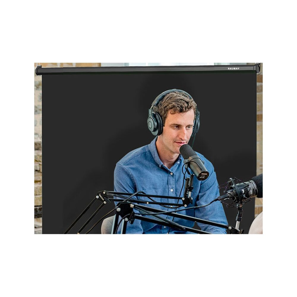 RAUBAY 5′ x 7.2′ Pull Down Black Screen