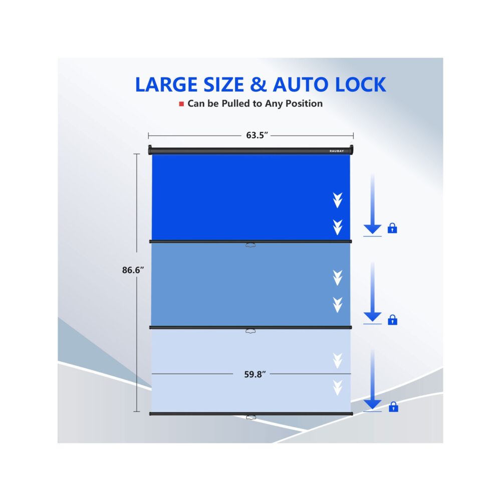 RAUBAY 5′ x 7.2′ Pull Down Blue Screen