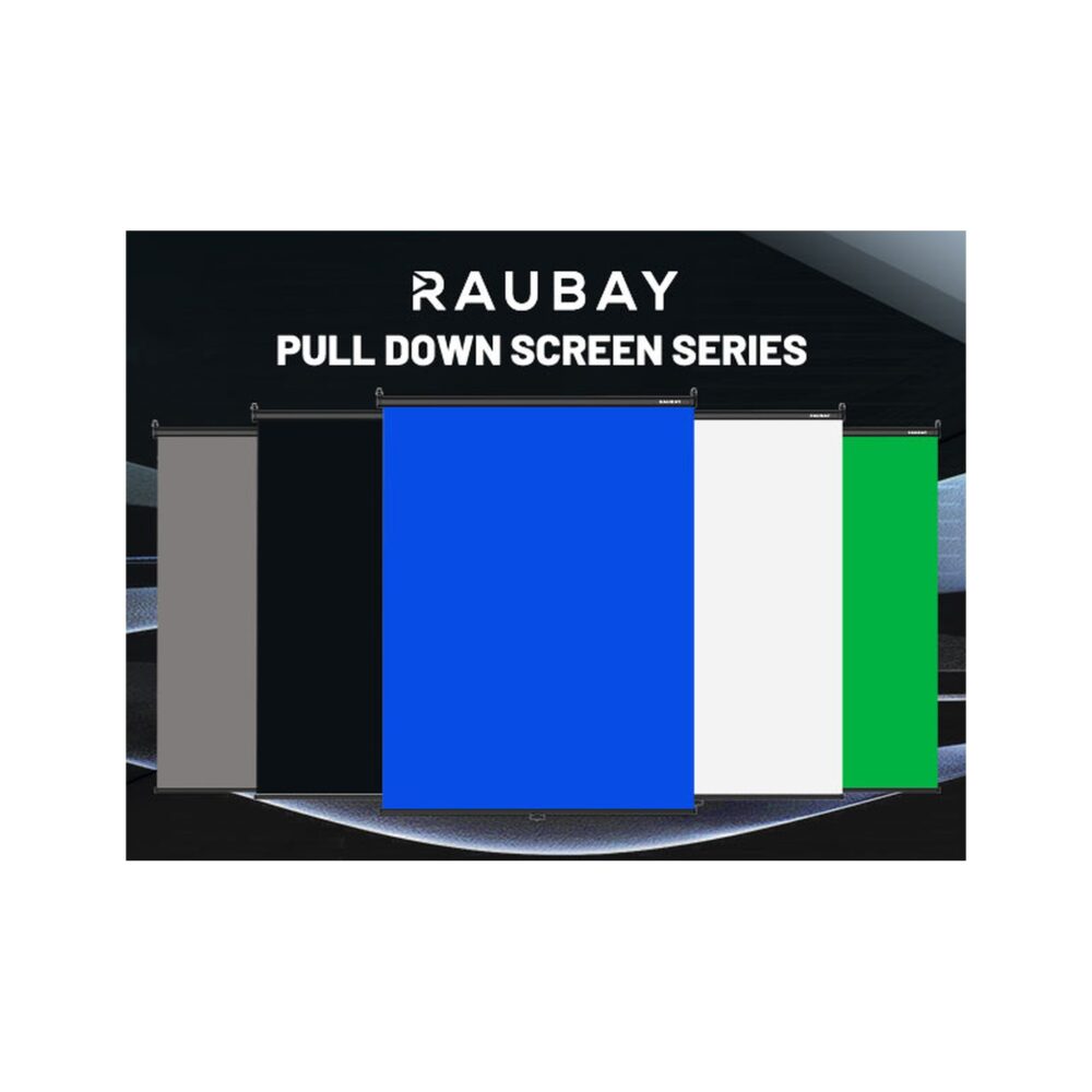 RAUBAY 5′ x 7.2′ Pull Down Blue Screen