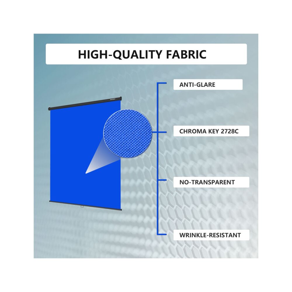 RAUBAY 5′ x 7.2′ Pull Down Blue Screen