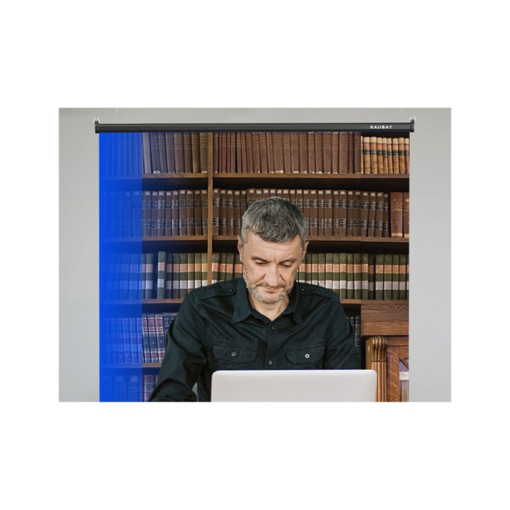RAUBAY 5′ x 7.2′ Pull Down Blue Screen