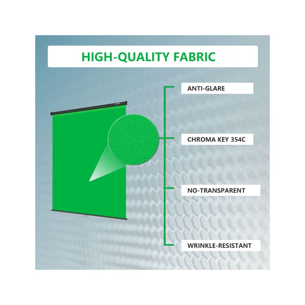 RAUBAY 5′ x 7.2′ Pull Down Green Screen