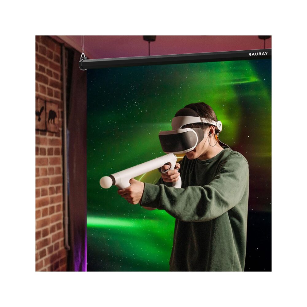 RAUBAY 5′ x 7.2′ Pull Down Green Screen