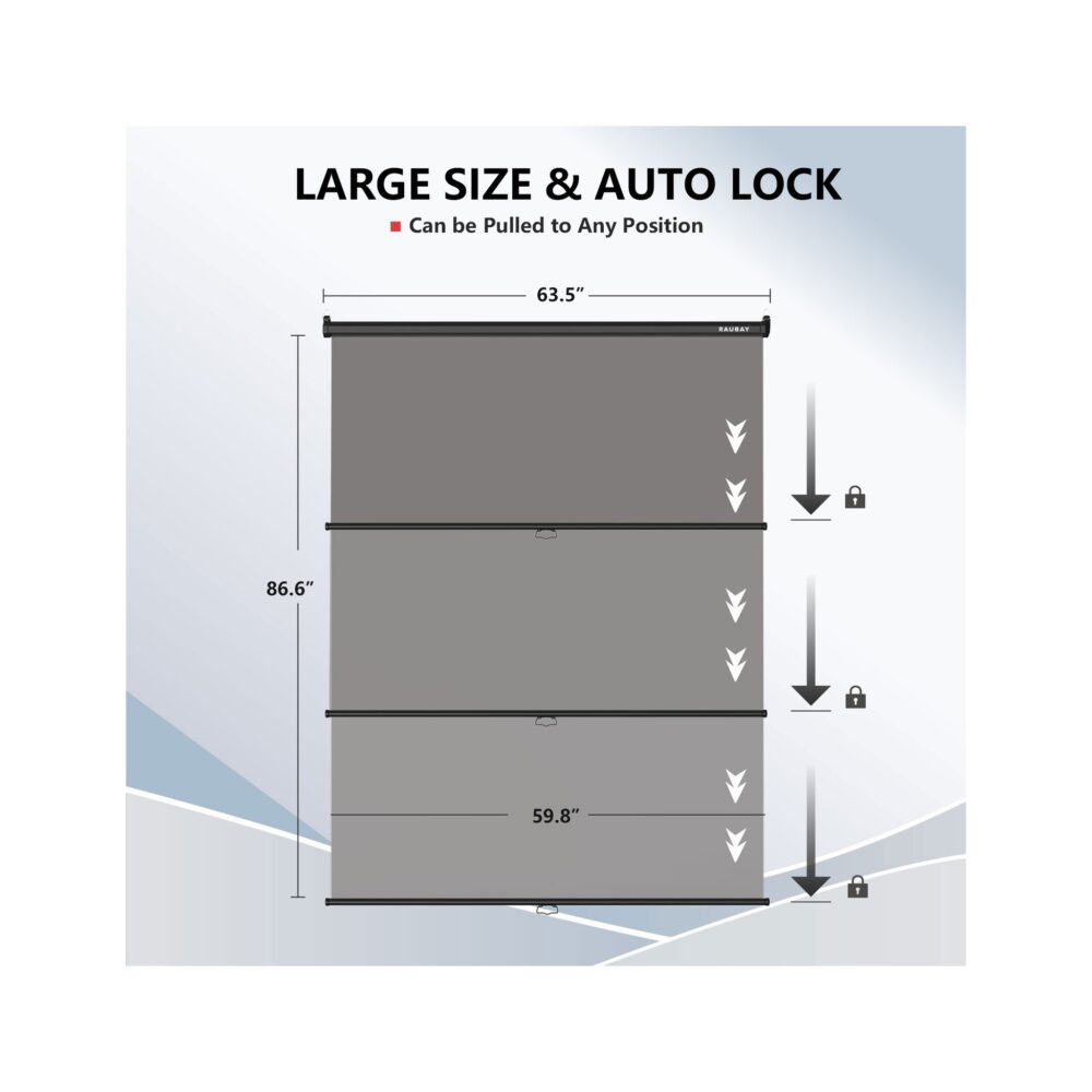 RAUBAY 5′ x 7.2′ Pull Down Grey Screen