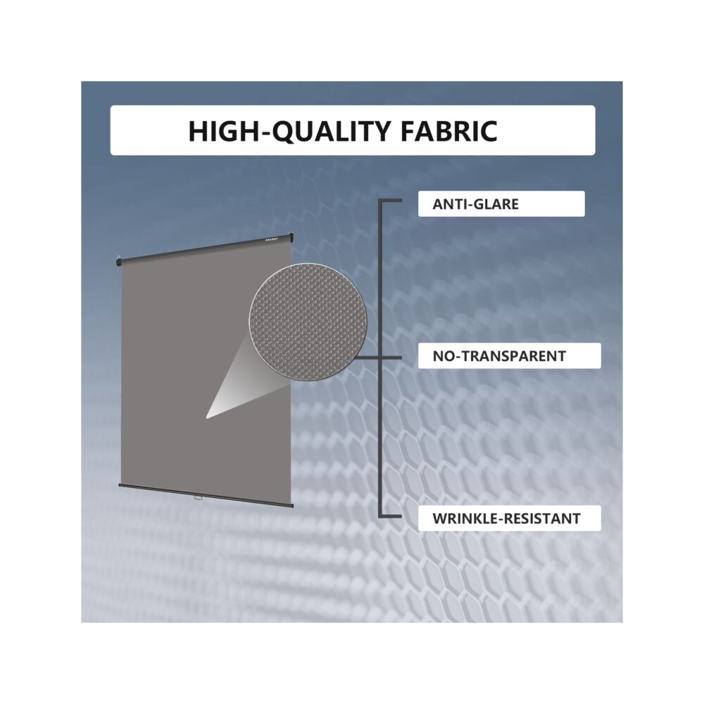 RAUBAY 5′ x 7.2′ Pull Down Grey Screen