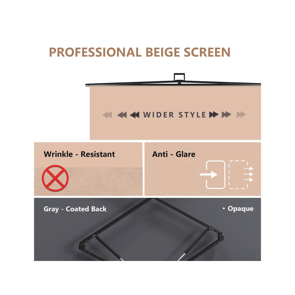 RAUBAY 6.6' x 6.9' Collapsible Beige Screen
