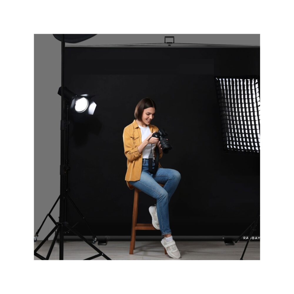 RAUBAY 6.6' x 6.9' Collapsible Black Screen