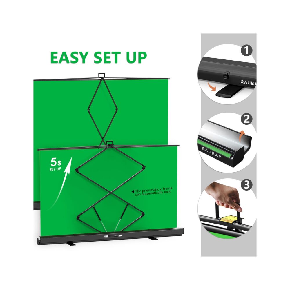 RAUBAY 6.6′ x 6.9′ Collapsible Green Screen