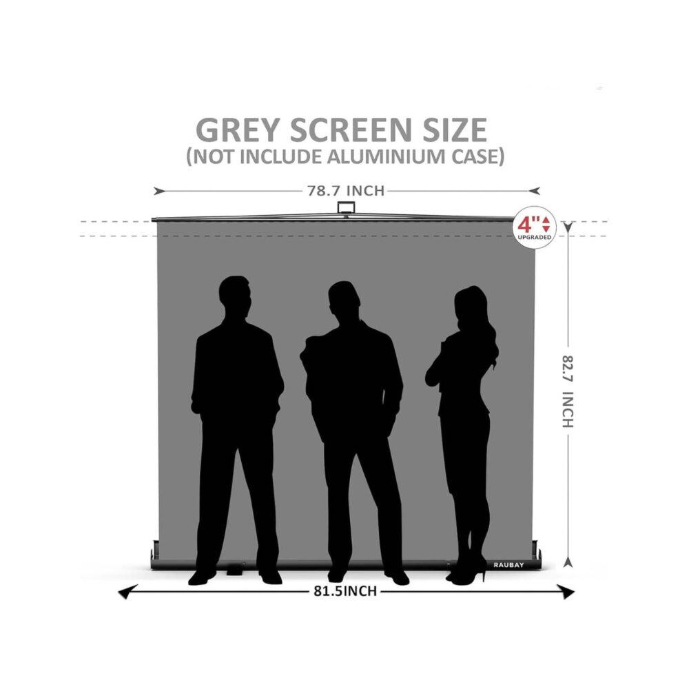 RAUBAY 6.6' x 6.9' Collapsible Grey Screen