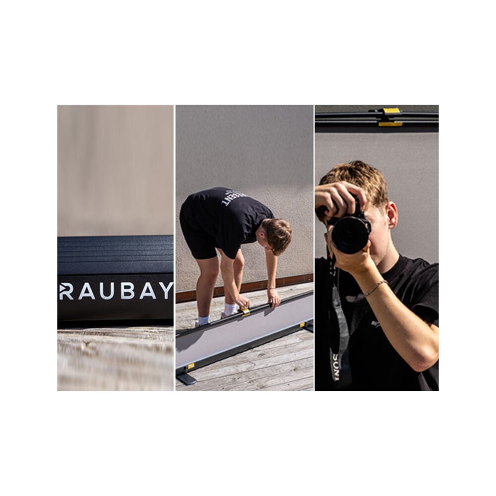 RAUBAY 6.6' x 6.9' Collapsible Grey Screen
