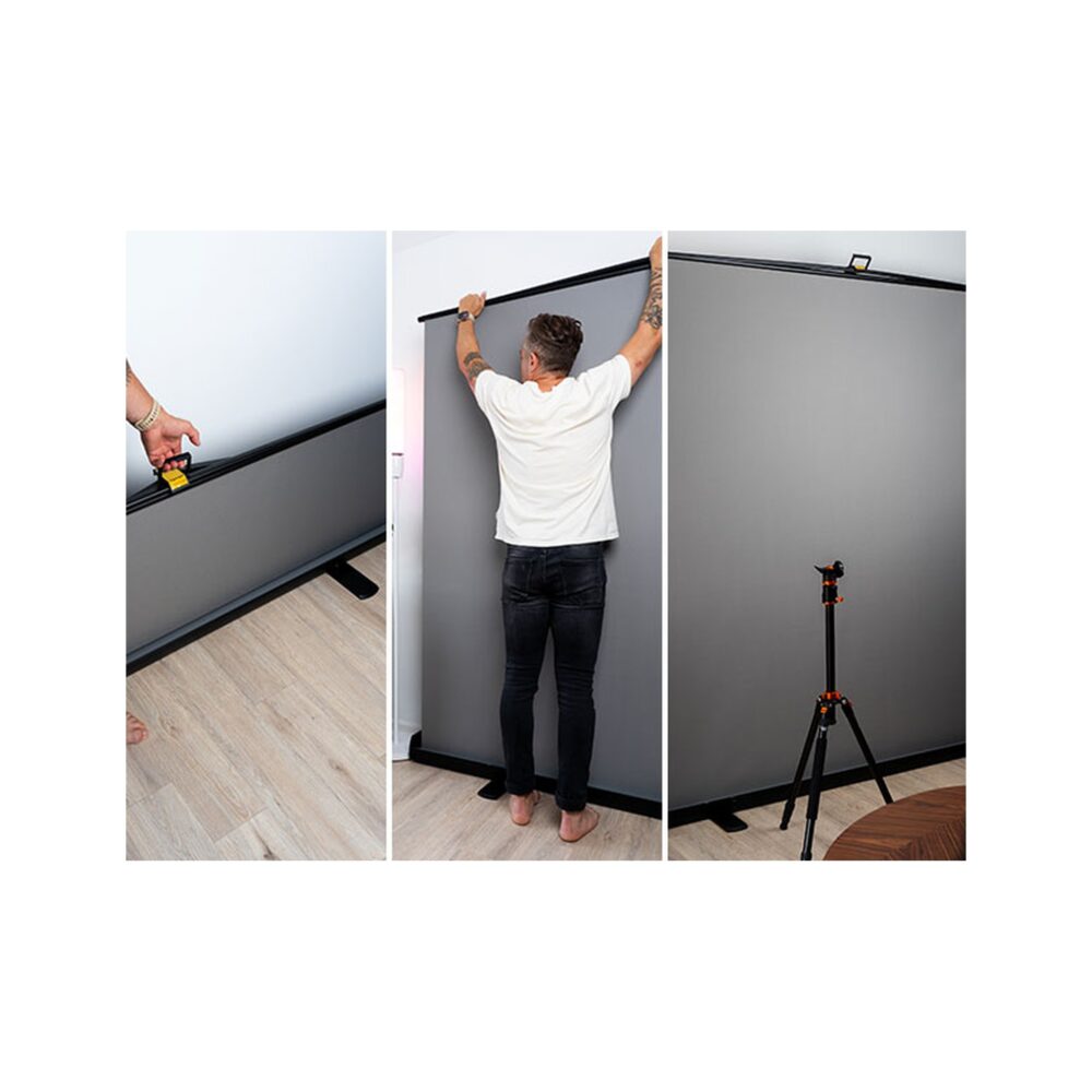RAUBAY 6.6' x 6.9' Collapsible Grey Screen