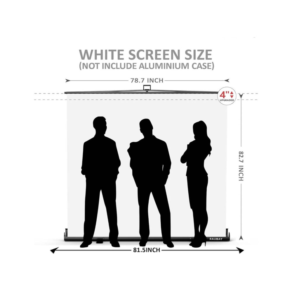RAUBAY 6.6' x 6.9' Collapsible White Screen