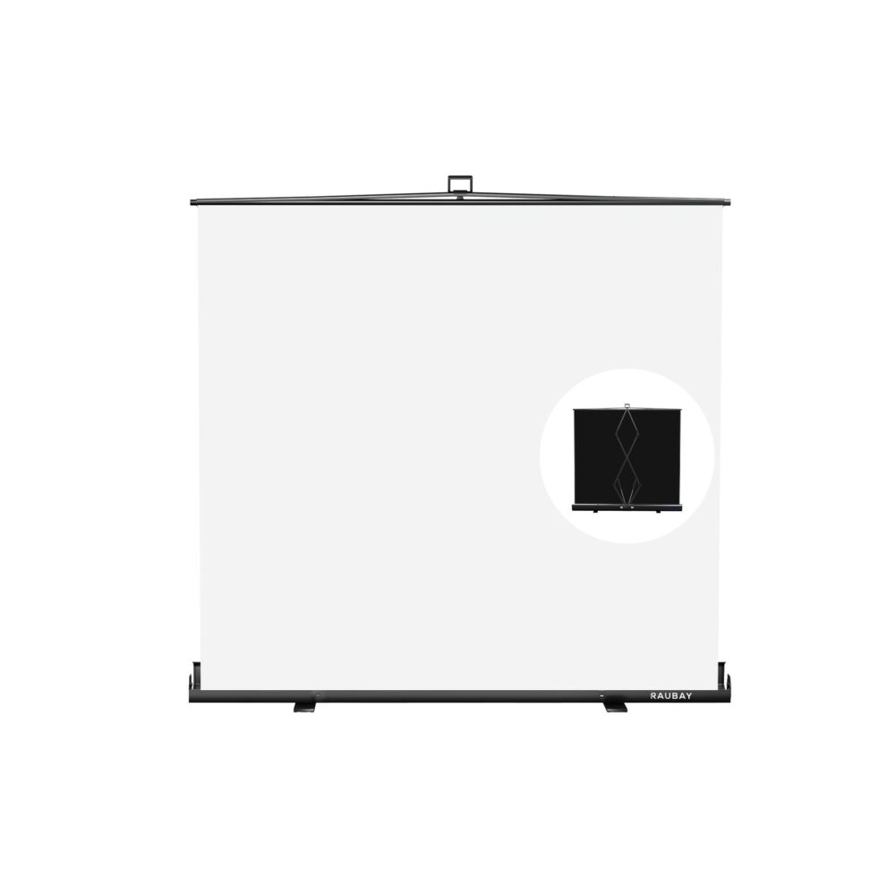 RAUBAY 6.6' x 6.9' Collapsible White Screen