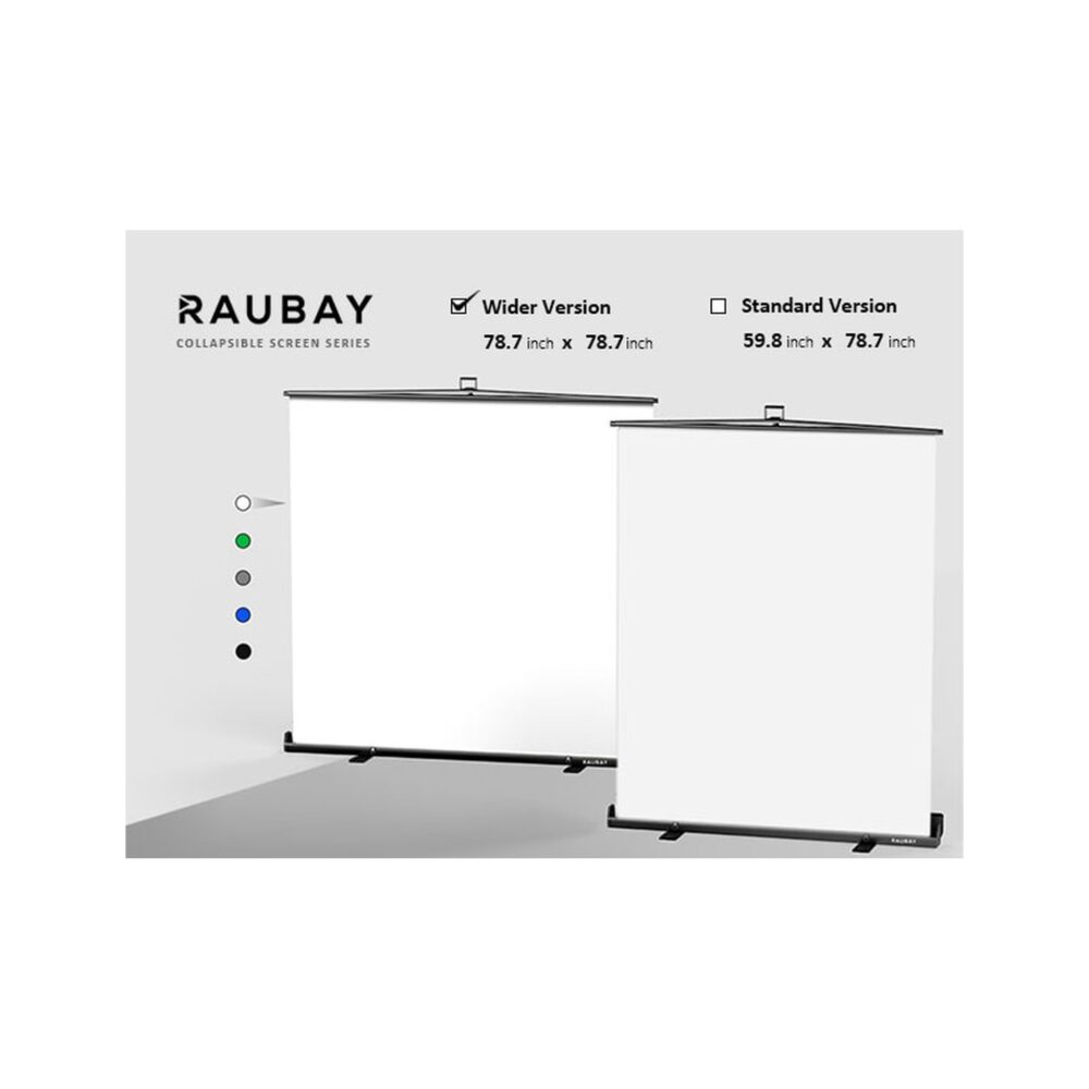 RAUBAY 6.6' x 6.9' Collapsible White Screen