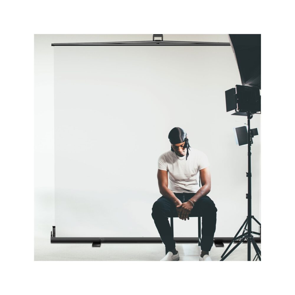 RAUBAY 6.6' x 6.9' Collapsible White Screen